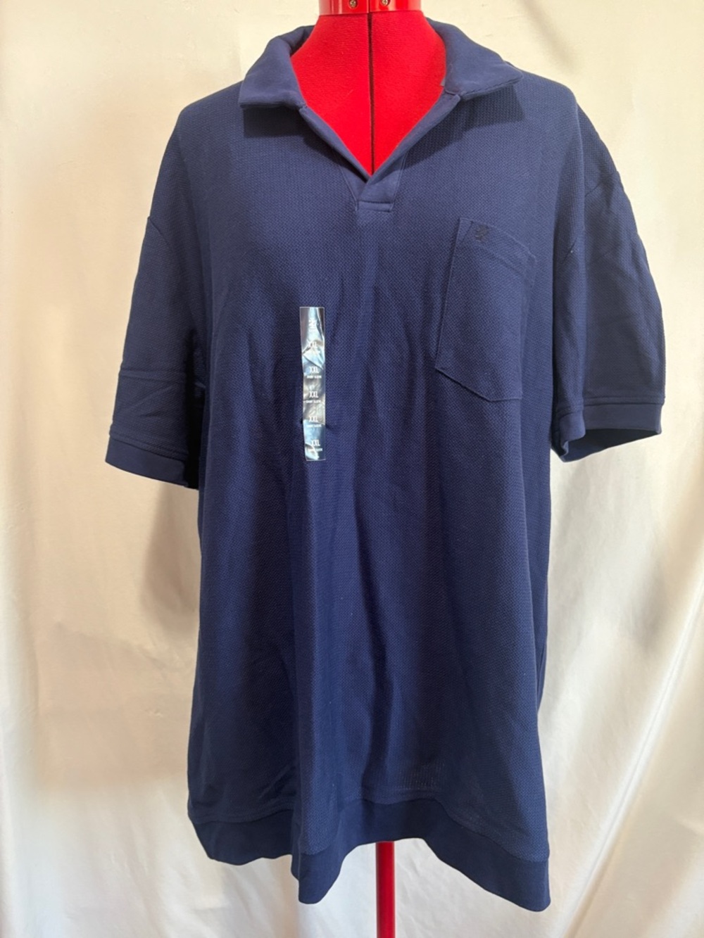 Izod Navy Short-Sleeve Polo with Chest Pocket